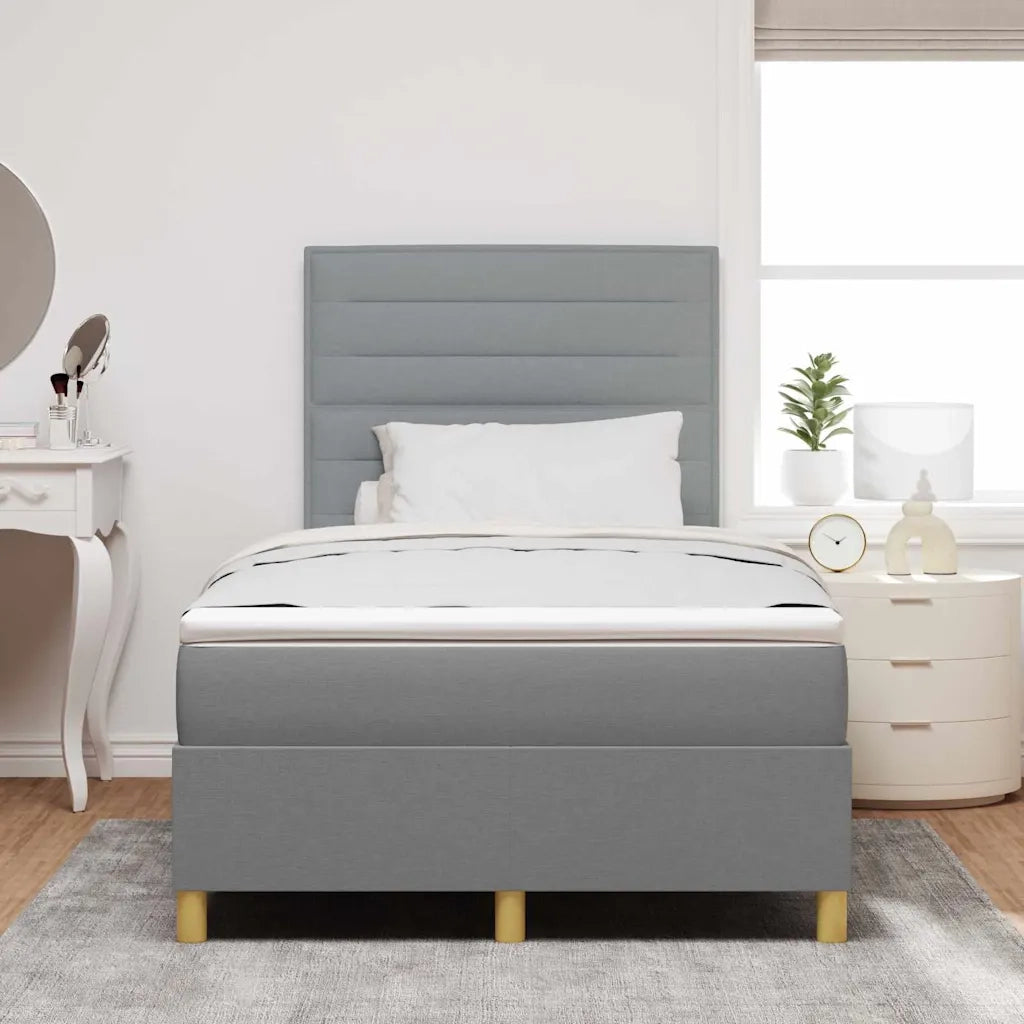 Letto a molle con materasso Grigio chiaro 120 x 190 cm Tessuto 3339525