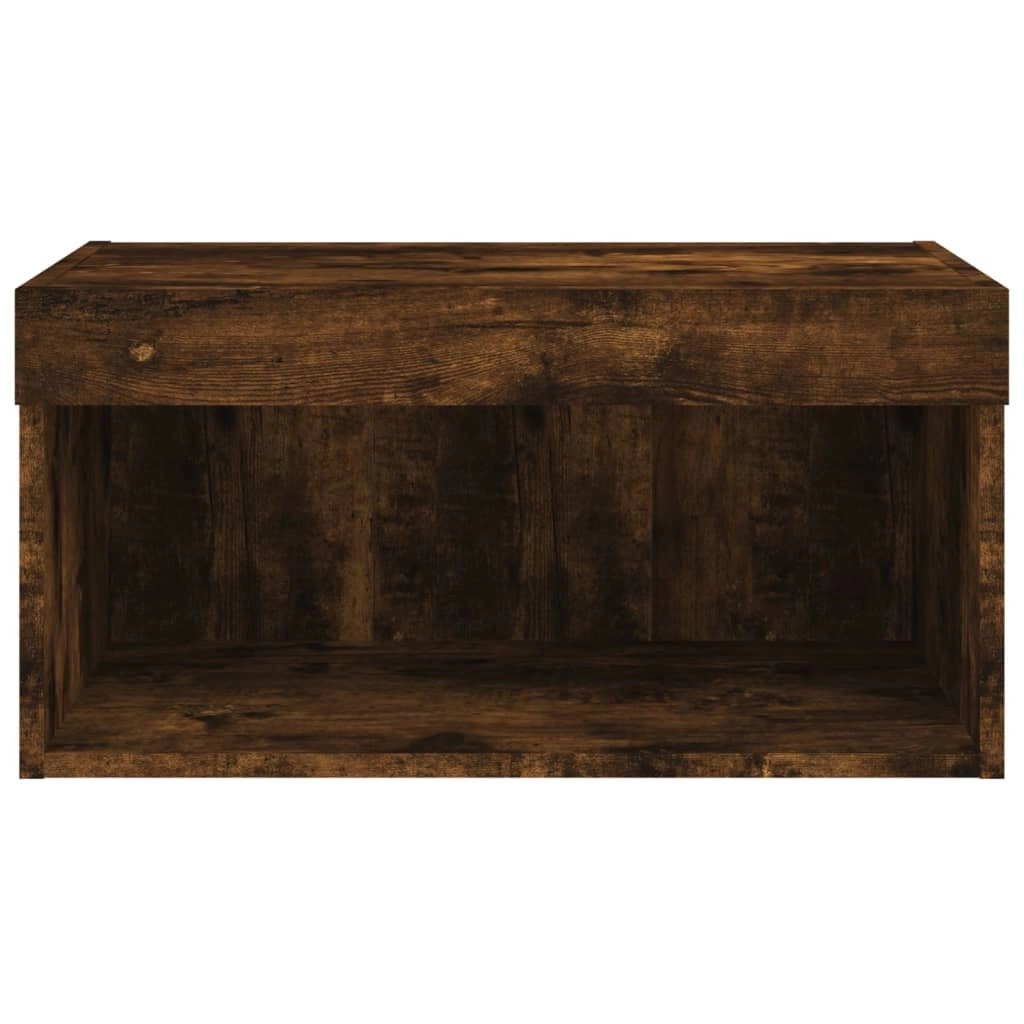 Mobile TV multimediale scaffale TV credenza mobile TV per sala da pranzo soggiorno camera da letto con luci a LED rovere affumicato 60 x 30 x 30 cm marrone 02_0026743