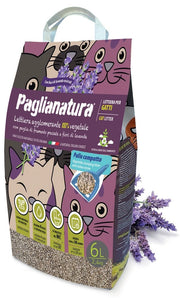 Paglianatura Lettiera Gatti Lavanda Agglomerante 2,4 KG/6 LT - Naturale, Profumata, Controllo Odori