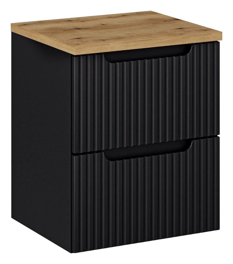 Set mobili bagno 50 cm con piano Nova Black 50 x 1401 x 40 cm