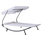 LETTINO PRENDISOLE MATRIMONIALE CON TETTUCCIO REGOLABILE 200X173X155CM CREMA