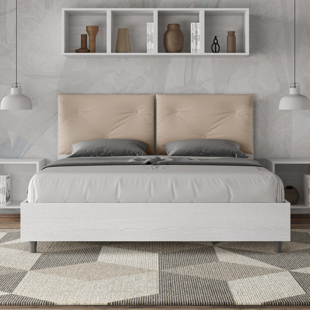 Letto Matrimoniale 160x190 cm con Rete Appia Egos Tortora