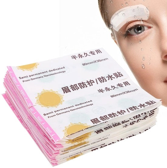 Tessuto protettivo trasparente da 50 pezzi - nastro adesivo acqua resistente - protezione per tatuaggio sopracciglia - velo di protezione - dimensioni 80 x 36 mm