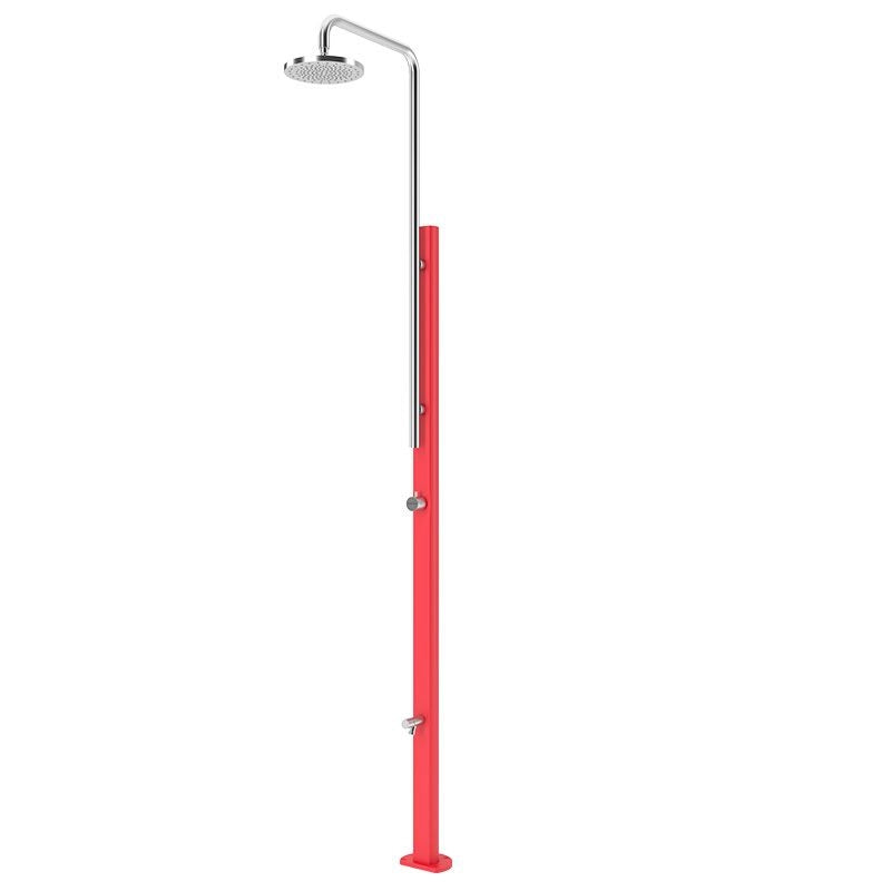 Doccia da giardino CHROME in acciaio inox 304 Astralpool, con lavapiedi - Doccia Da Giardino Chrome In Acciaio Inox 304 Astralpool, Con Lavapiedi Rosso