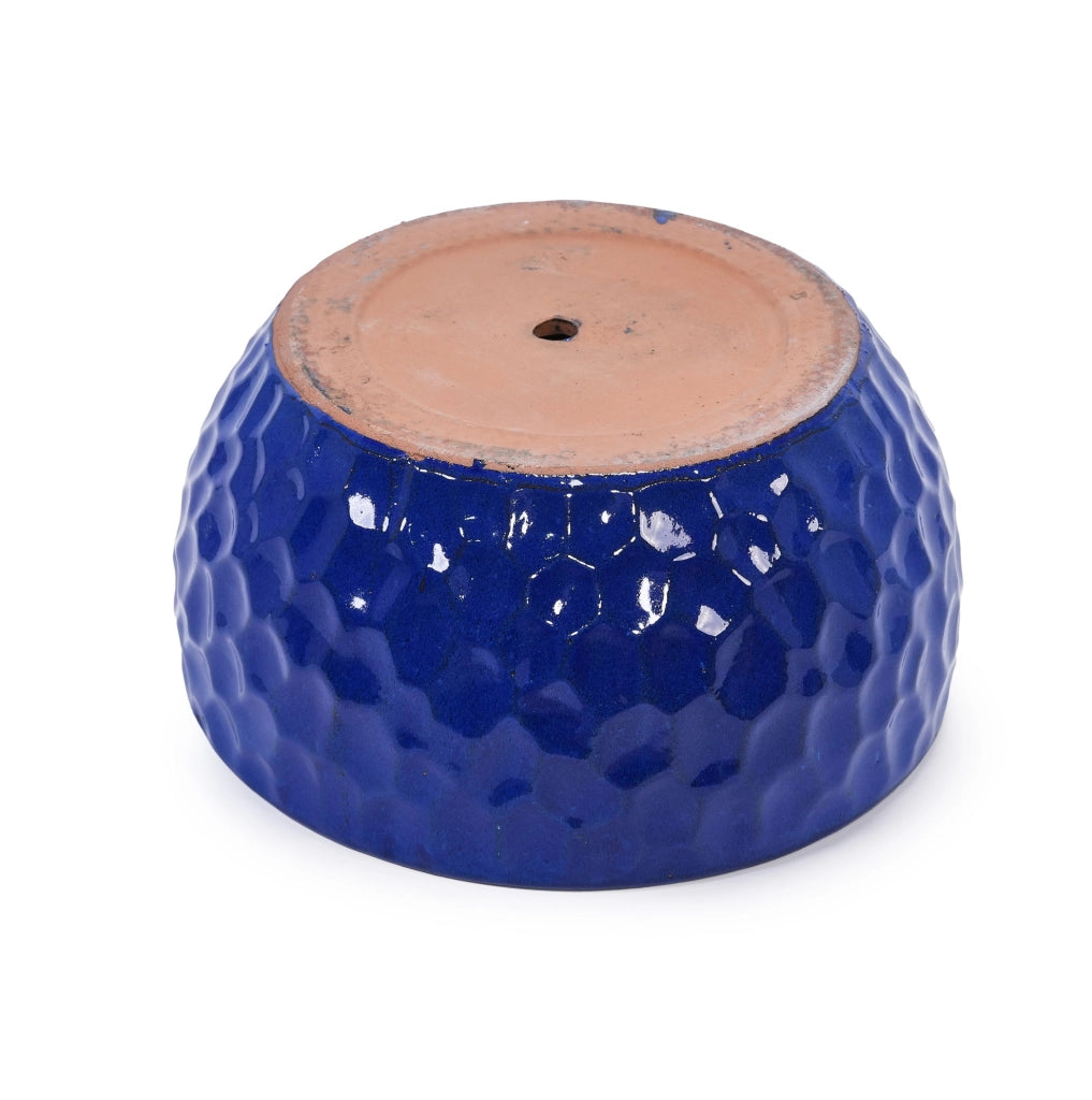 Set di 3 portavasi in ceramica blu antico
