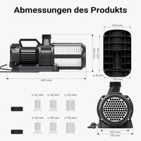 SuperECO CET-30000 Pompa da Laghetto con flussometro, 28000 l/h, 400W, Prevalenza 11m