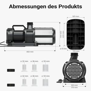 SuperECO CET-30000 Pompa da Laghetto con flussometro, 28000 l/h, 400W, Prevalenza 11m