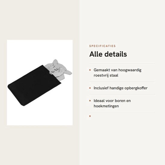 Set di misurazioni per la precisione - Metronorma digitale - Livello di precisione - Gradiometro - Trapano livellatore - 3 pezzi - Contenitore portatile