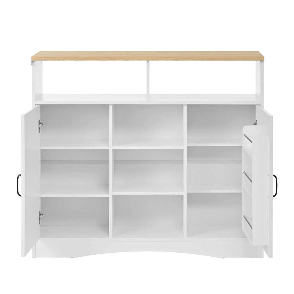 Isola cucina e sideboard pieghevole con 2 sgabelli; 110 x 34-68 x 97;5 cm; bianco