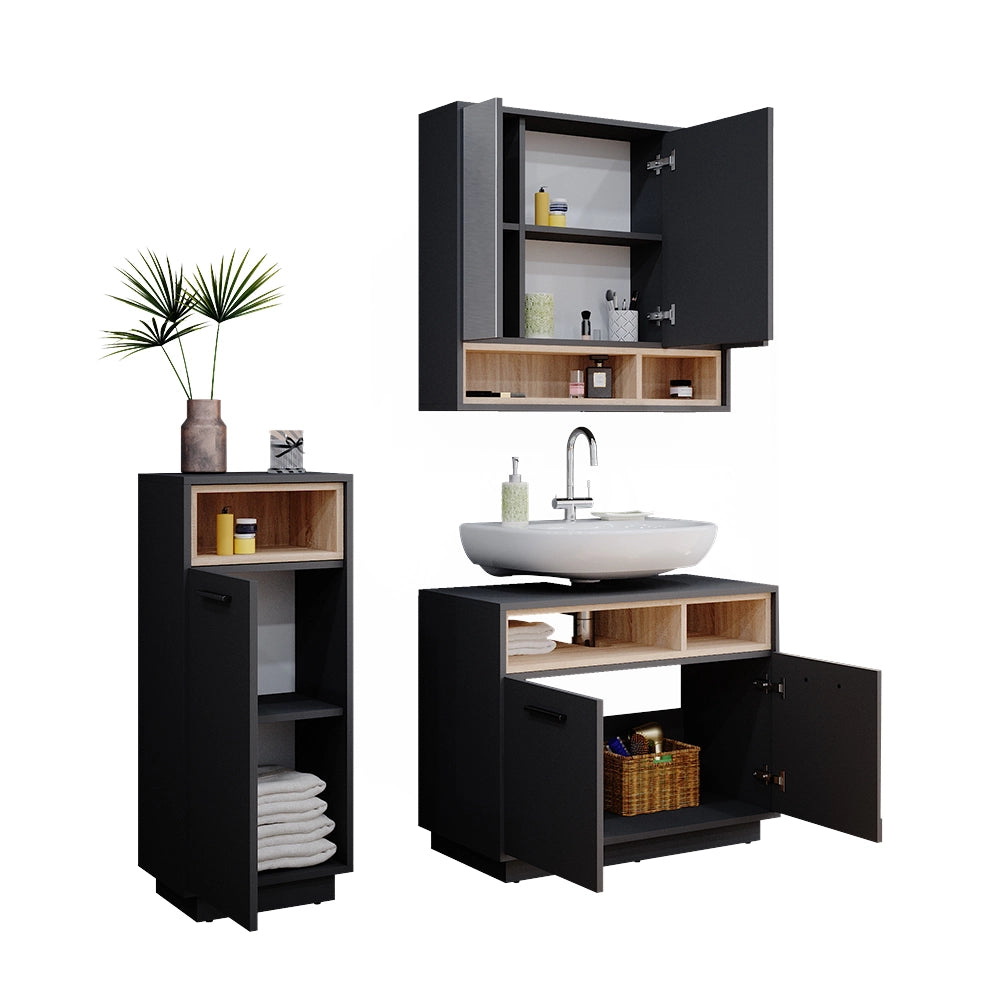 Vicco Set mobili bagno Antracite 3 parti