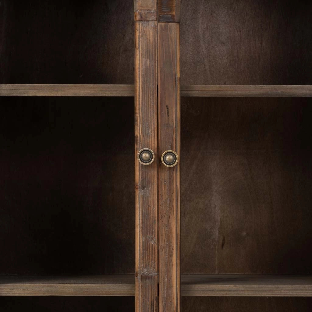 Vetrina in legno con 2 ante e 1 cassetto 80x42x138