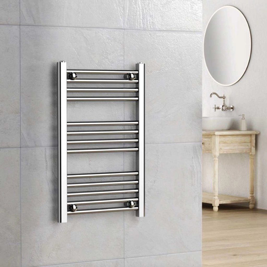 Termoarredo cromato bagno in acciaio calorifero termosifone scaldasalviette *** misure h680xl500xi450 14 tubi, pezzi 1