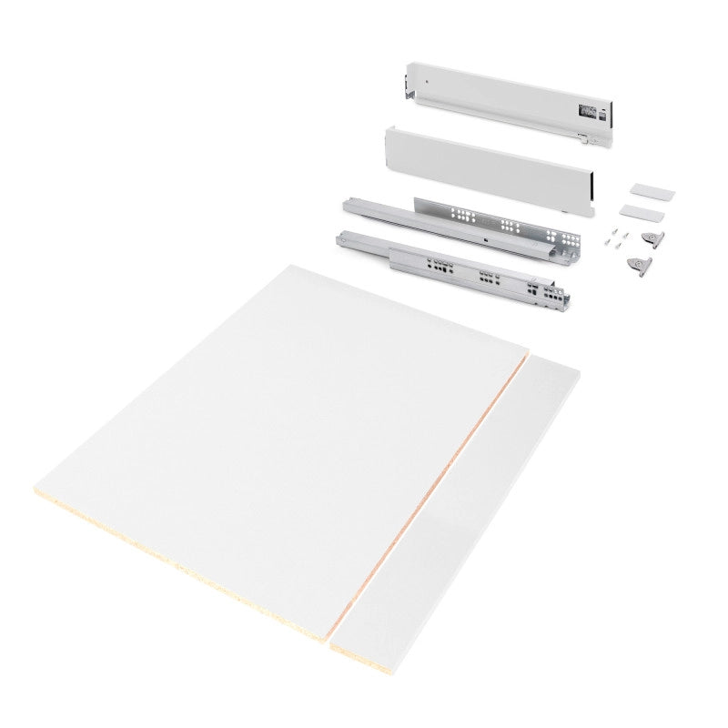 Kit di cassetti per cucina o bagno Vertex con regolazione 3D, altezza 93 mm, con pannelli inclusi, modulo 900 mm, Grig..