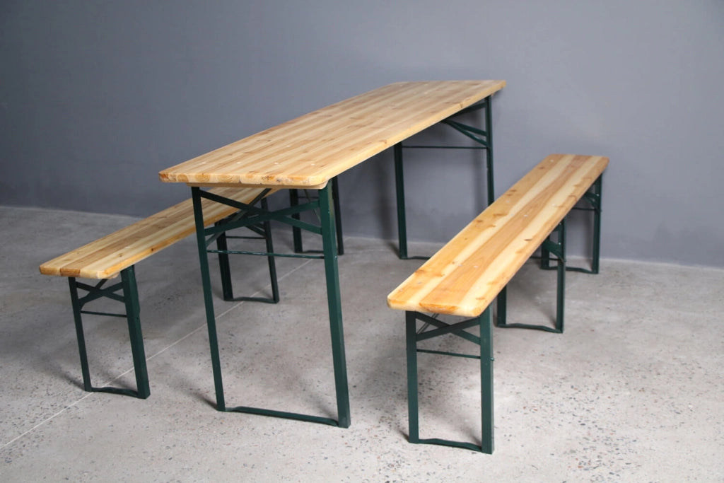 Set Birreria da Giardino Pieghevole Tavolo 200x70 cm in Legno di Abete