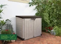 Porta Attrezzi da Giardino Store-It-Out Max, 1200L, Effetto Legno, Beige, 145,5x82x125H cm
