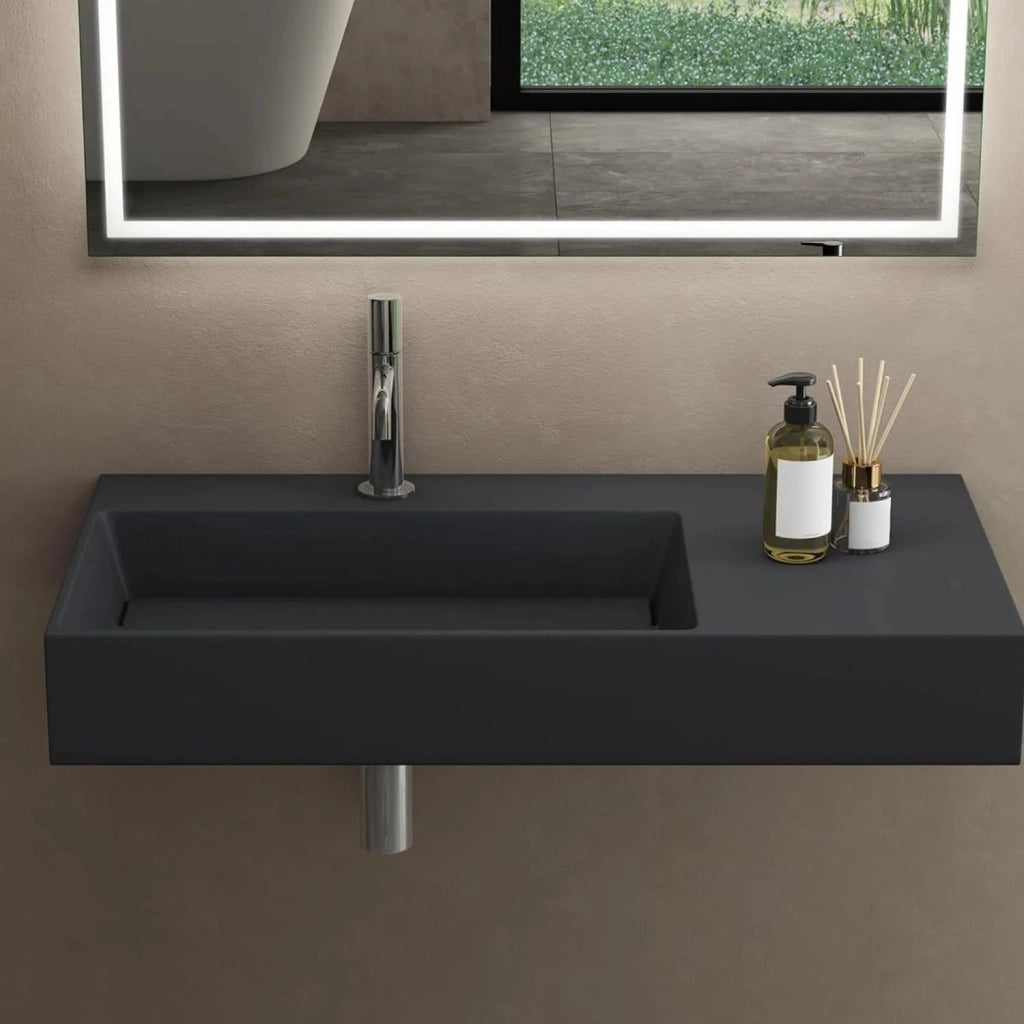 Lavabo In Conglomerato Archi 90 Cm Grey Matt