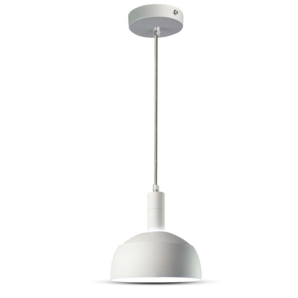 Porta della lampada a sospensione in plastica E14 con tonalitÃ  in alluminio scivolo bianco