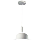 Porta della lampada a sospensione in plastica E14 con tonalitÃ  in alluminio scivolo bianco