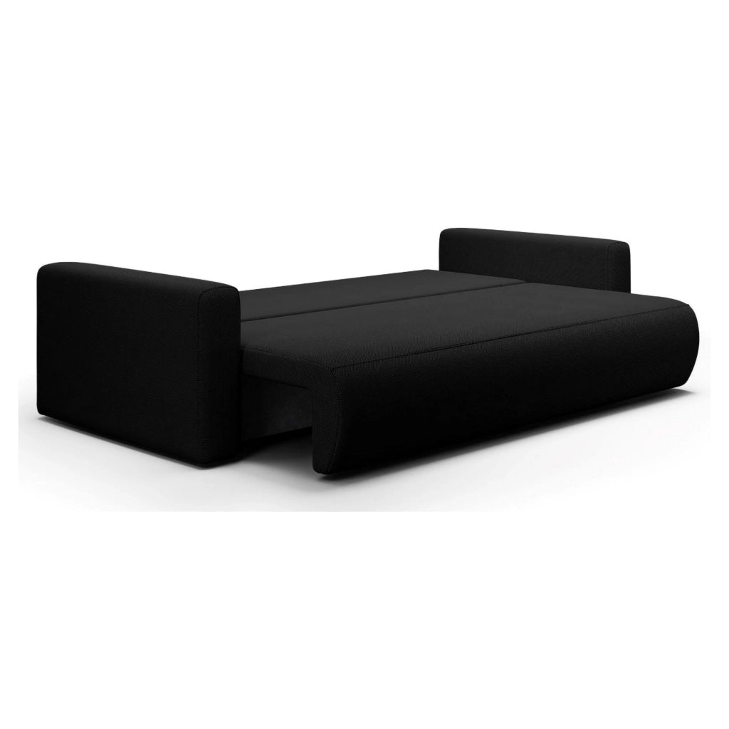 Erbezzo, Divano Letto 2 Posti Contenitore, 240x105 cm Nero