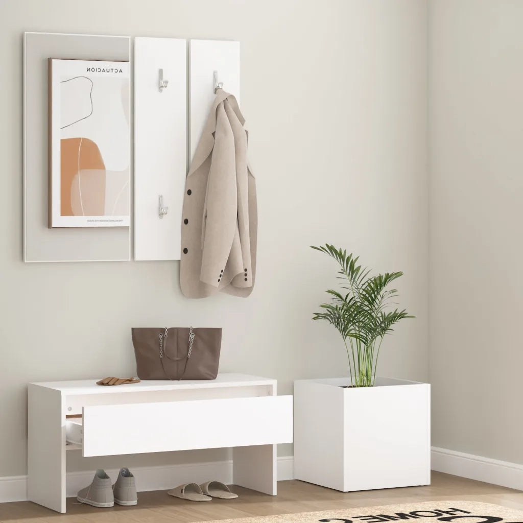 Set di Mobili da Corridoio Bianco in Legno Multistrato cod mxl 73557