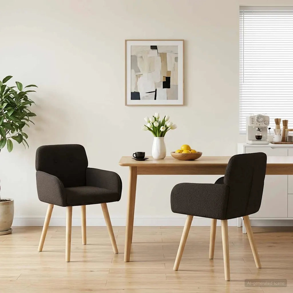 Sedie da pranzo 2 pcs Bouclé Nero 59 x 56 x 86 cm 42034328