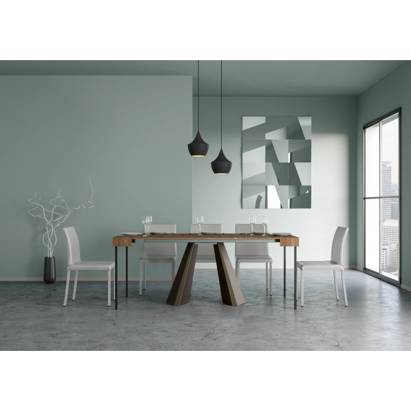 Consolle allungabile 90x40/290 cm Diamante telaio Orso - Abete Tinto