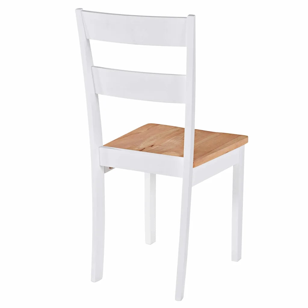 Sedie da Pranzo 4 pz Bianche in Legno Massello di Hevea 245369