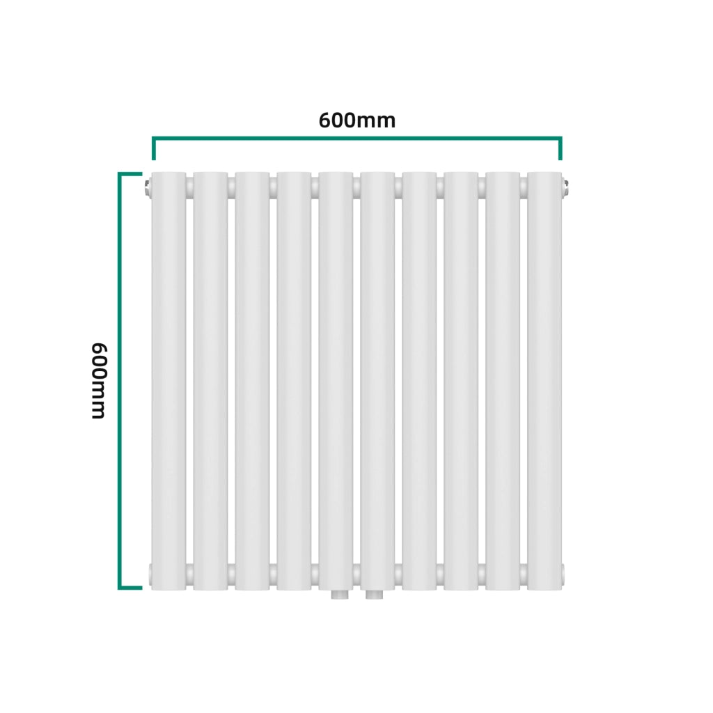 Termosifone Nore ad Acqua Calda Pannello Singolo con Elementi Tubolari 60 x 60 cm - Bianco [neu.haus]