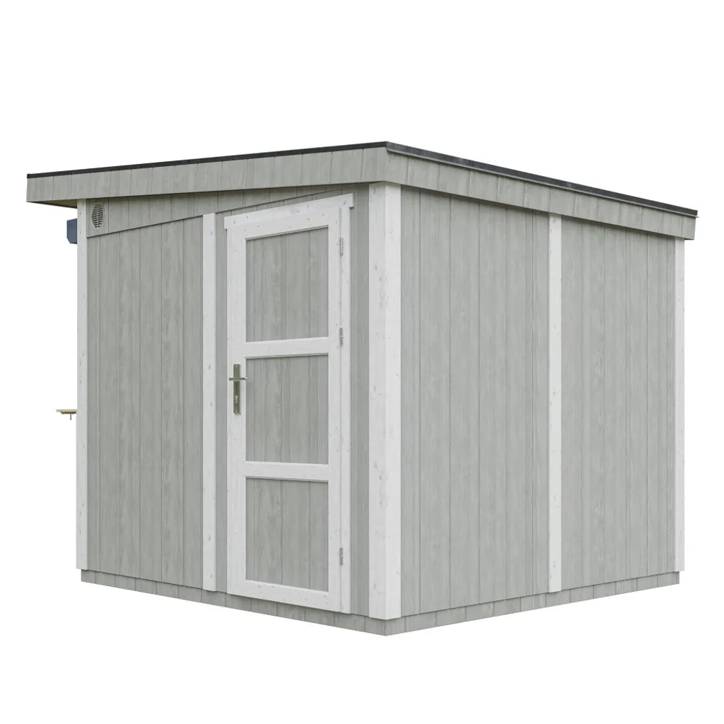 Chiosco esterno PREMIUM - 5,9mq - H240x248x305 cm - Costruzione pannello PREMIUM - Timbela M950-TUNDRA GREY