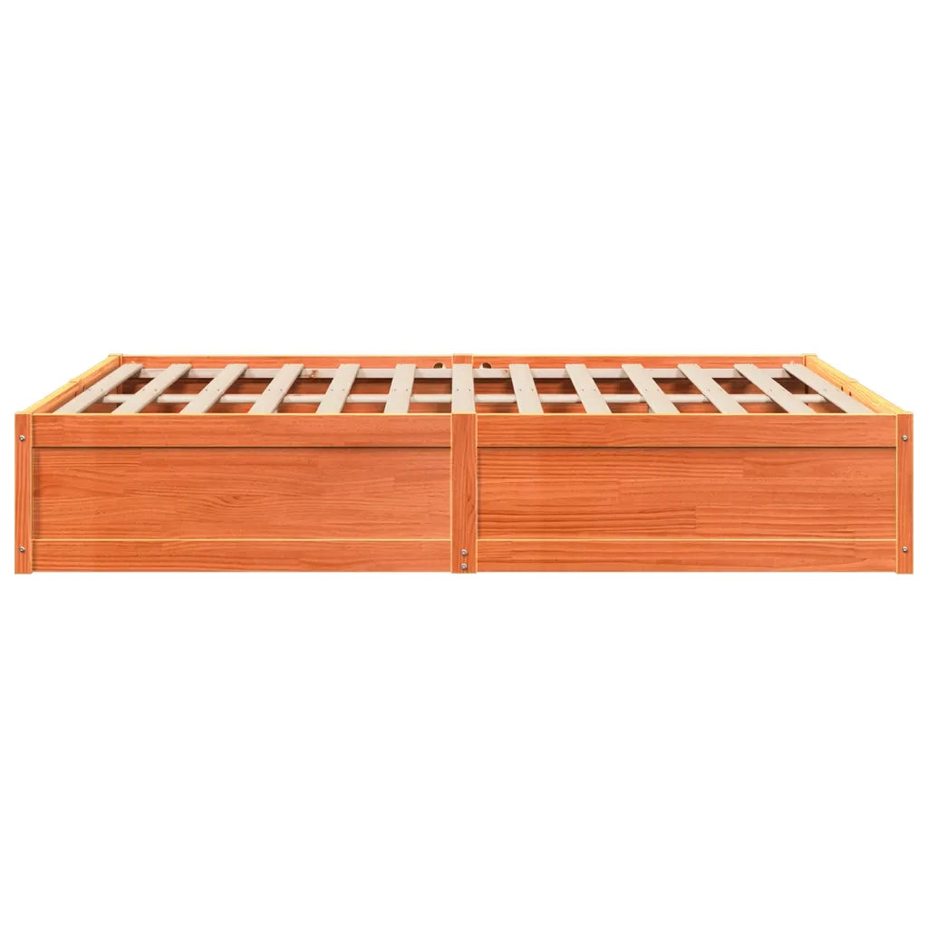 Letto senza Materasso Marrone Cera 160x200 cm in Legno di Pino