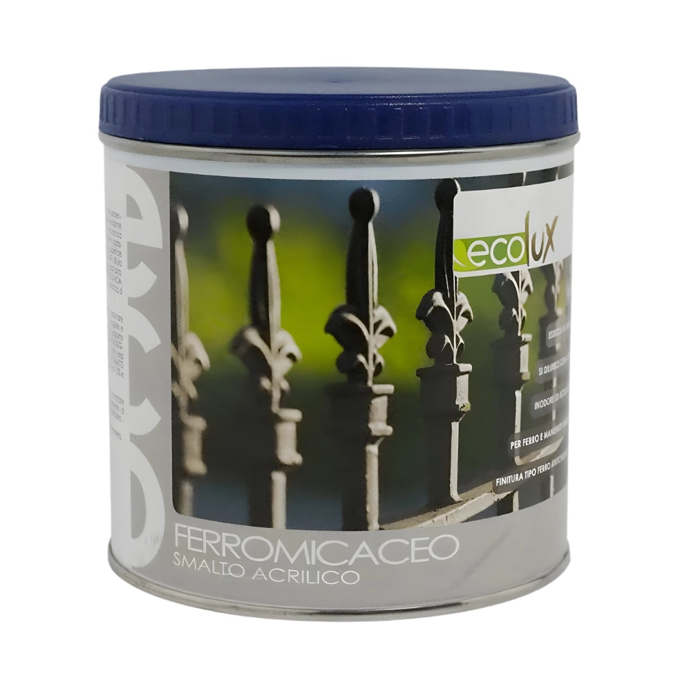 Ecolux smalto ferromicaceo antichizzante acrilico grigio scuro 8010 *** formato 0,5 l, confezione 1
