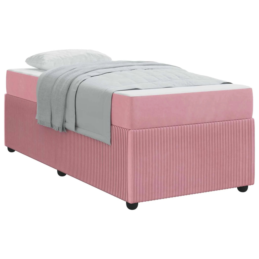 Struttura del letto con materasso-Giroletto con materasso Rosa 90 x 190 cm Tessuto 922654