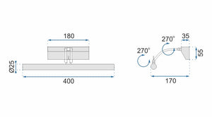 Lampada Da Parete Da Bagno Led Sopra Specchio 5w 40cm APP364-1W Cromo