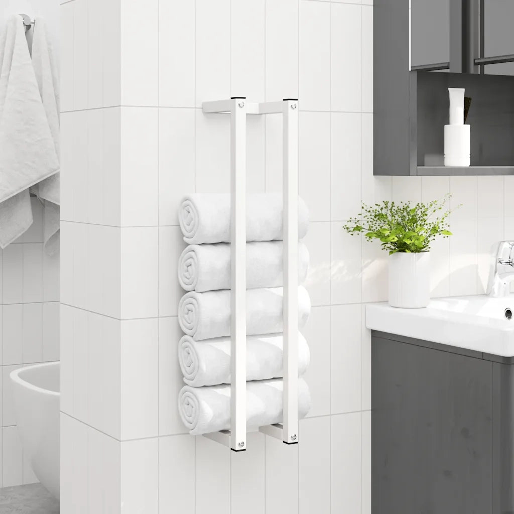 Portasciugamani Bianco 12,5x12,5x60 cm in Acciaio cod mxl 47859
