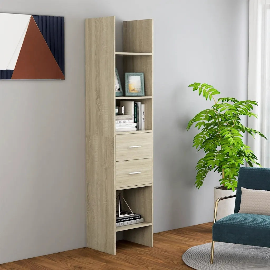 Libreria-Scaffale per Libri-Mobile di Stoccaggio Rovere Sonoma 40x35x180 cm in Legno Multistrato 429104