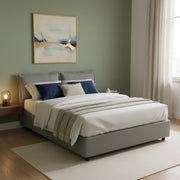 Letto Matrimoniale Amelinda, Letto Matrimoniale Materasso Incluso Made in Italy, Grigio