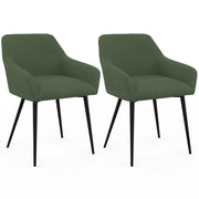 IDMarket - Set di 2 sedie e poltrone da pranzo JANY in velluto a coste color kaki