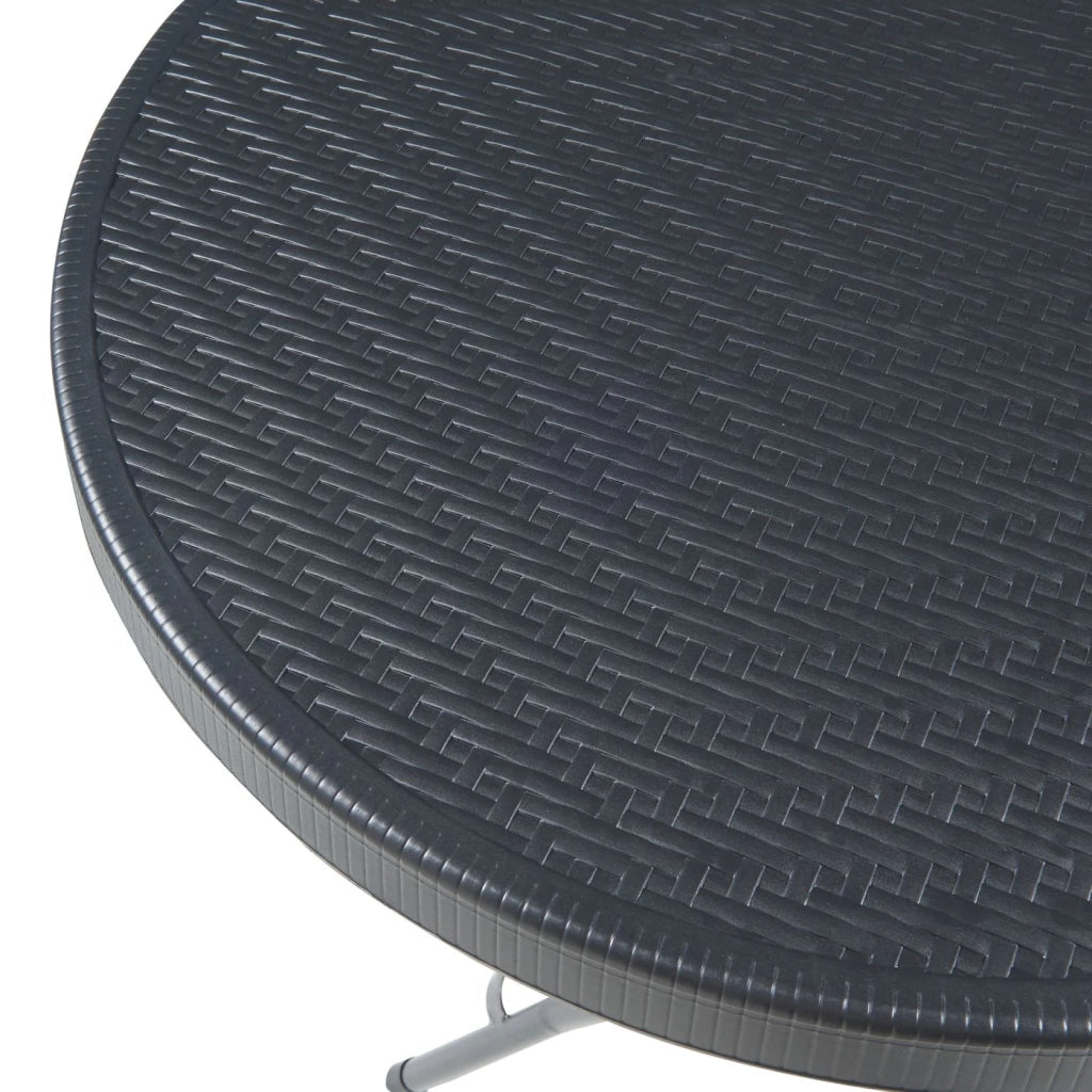 Tavolo da campeggio pieghevole 80 x 74 cm effetto rattan nero 03_0011005