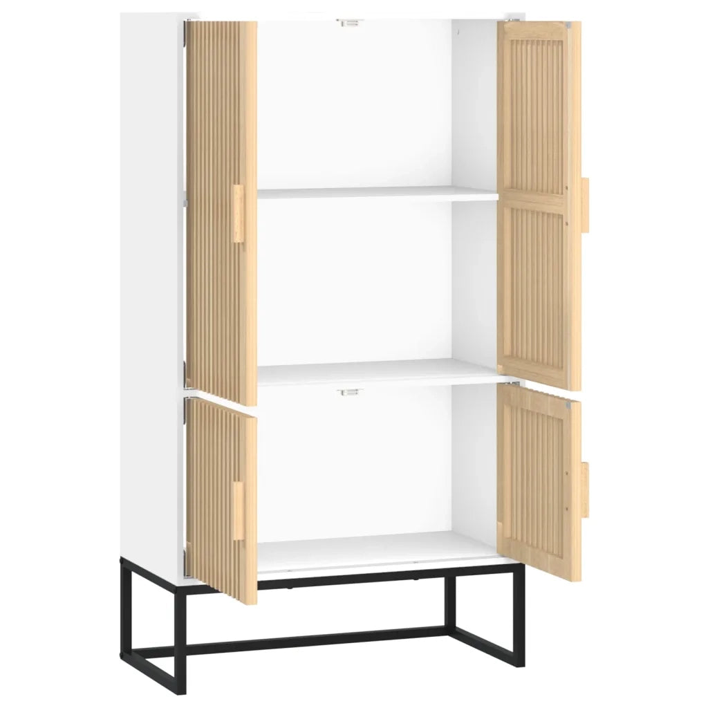 Credenza Bianca 70x35x125 cm in Legno Multistrato 352139