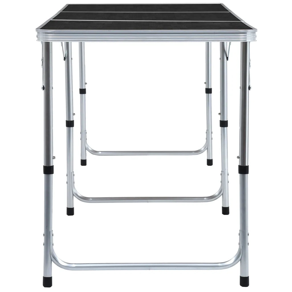 Tavolo da Campeggio Pieghevole in Alluminio Grigio 180x60 cm