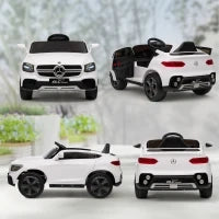 Macchina elettrica per bambini, 12V, telecomando 2,4G, 3 velocità, avvio lento, 105x68x50cm, Bianco