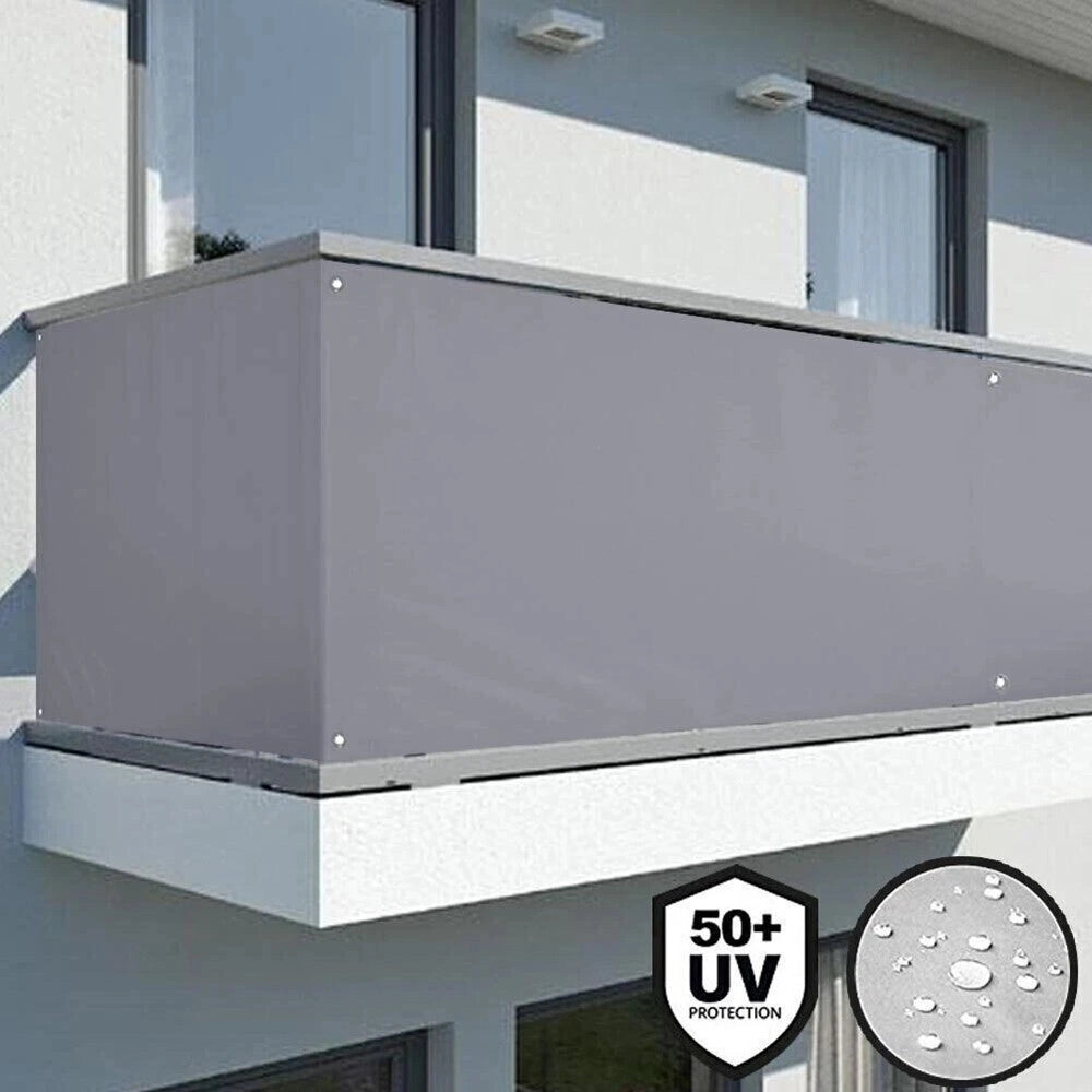 Trade Shop - Telo Copertura Ringhiera Balcone Grigio 85x500cm Frangivista Protezione Vento Polietilene -