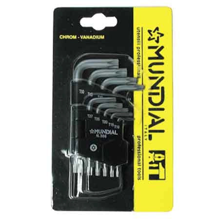 SERIE CHIAVI MASCHIO TORX MUNDIAL 9 pezzi (TX 10÷15) - MUNDIAL