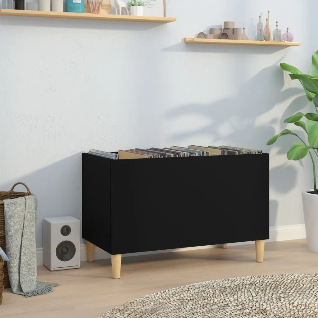 Mobile Porta Dischi Nero 74,5x38x48 cm in Legno Multistratocod mxl 97412