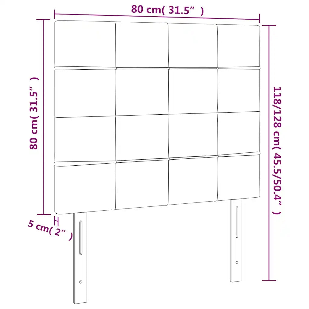 Testiera | Testata Blu Scuro 80x5x118/128 cm Velluto