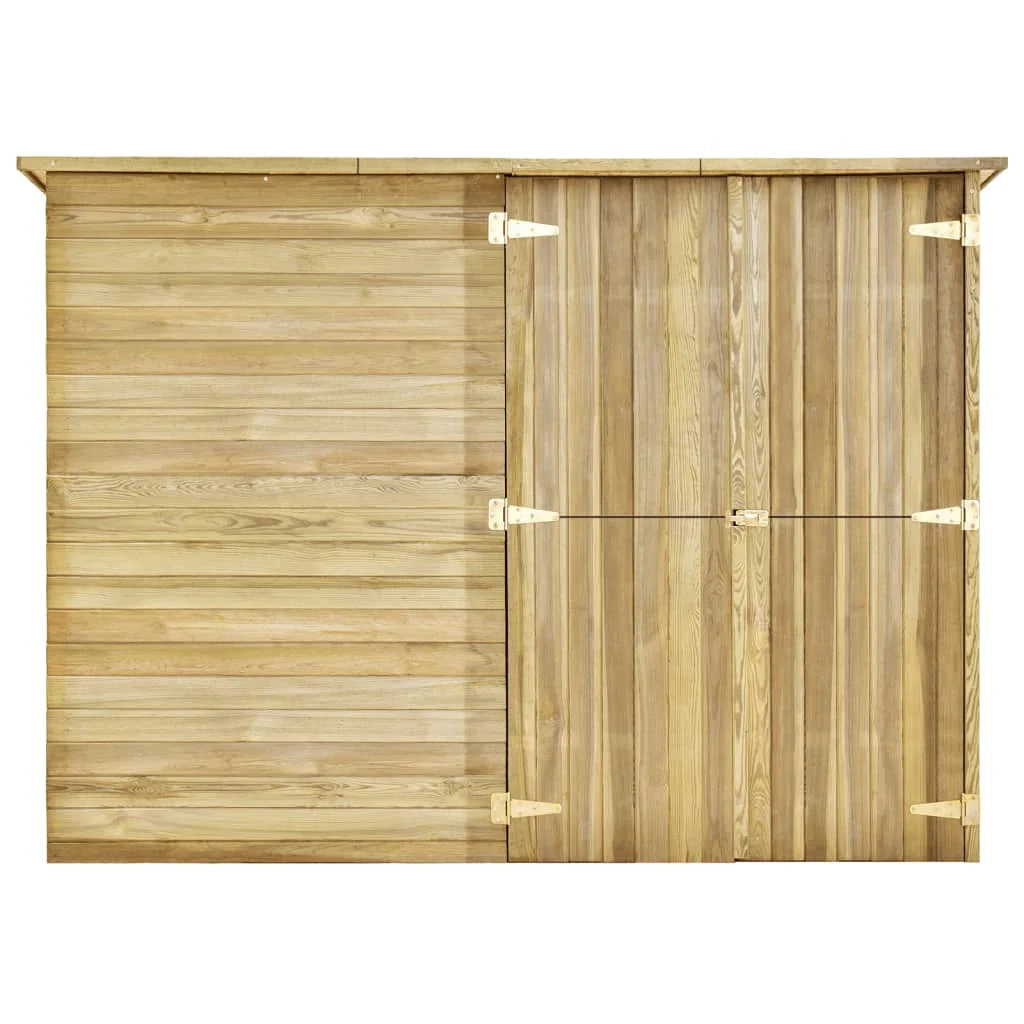 Casetta da giardino baita ripostiglio casetta da esterno robusta casetta per attrezzi 232 x 110 x 170 cm legno di pino impregnato marrone 02_0022161