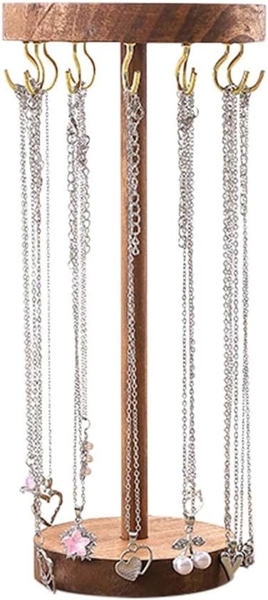 Display Stand per Gioielli - Sostegno per Collane, Bracciali e Anelli - Albero per Gioielli in Legno per Catene, Collane e Anelli - Soluzione di Stile per la Conservazione e la Decorazione dell'Abitazione per Donne - 12 Haken