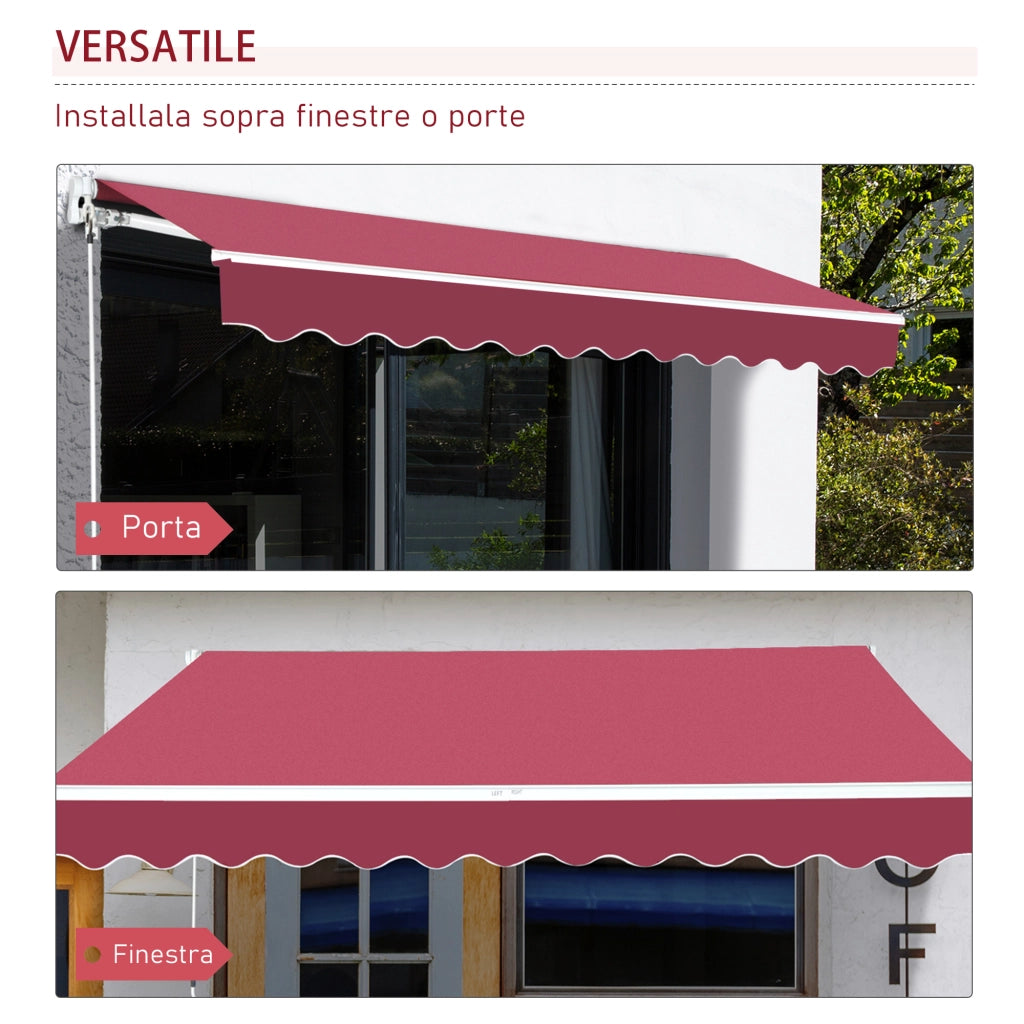 Tenda da Sole Avvolgibile ¨C zephmum ¨C Alluminio Poliestere 295x245cm Rosso Scuro