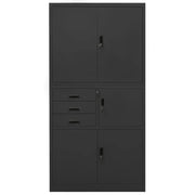 Armadio per Ufficio Antracite 90x40x180 cm in Acciaio 336416