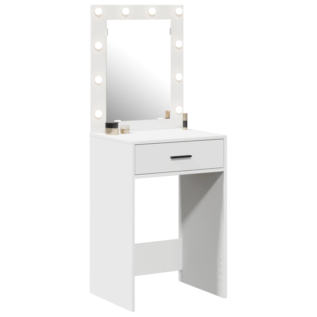 Toeletta con luci LED Bianca 50x41x135 cm